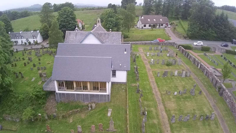 aerial photo church & annex